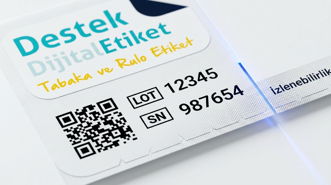 Kutu ve laboratuvar ürünleri için ilaç etiketi