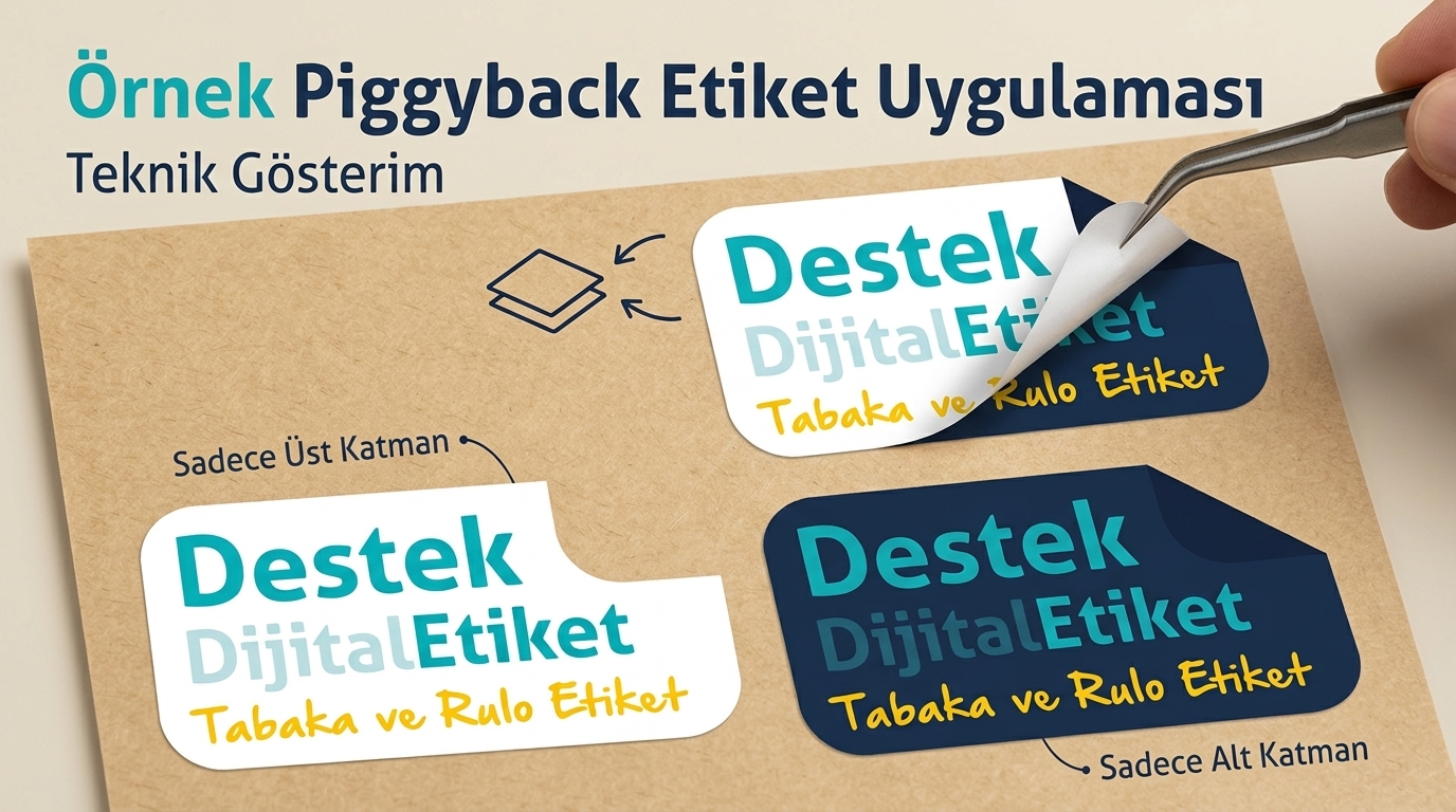 Piggyback etiket yakın plan görünümü